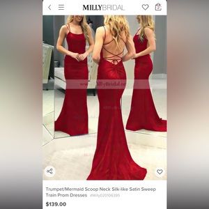 Prom dress: size 6 (RED). Bought from MilliyBridal online.